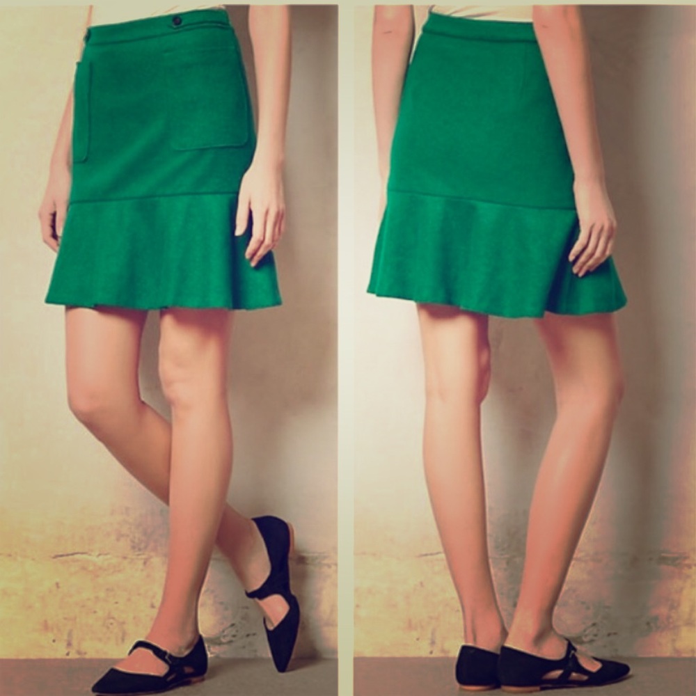 Maeve Anthropologie Green Mermaid Skirt